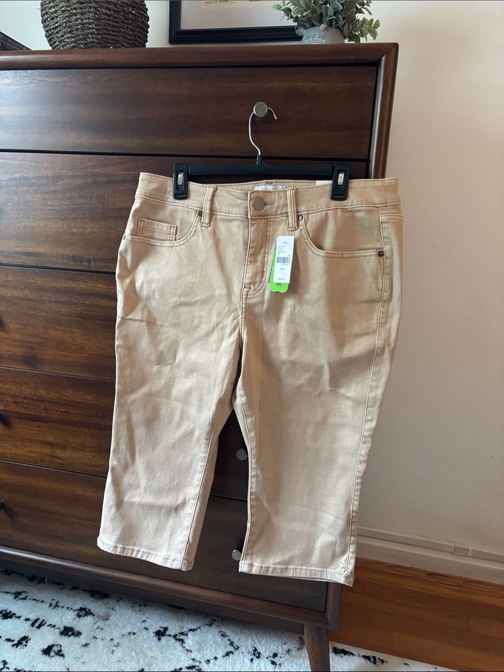 Lane Bryant Light Beige Cropped Stretch Jeans